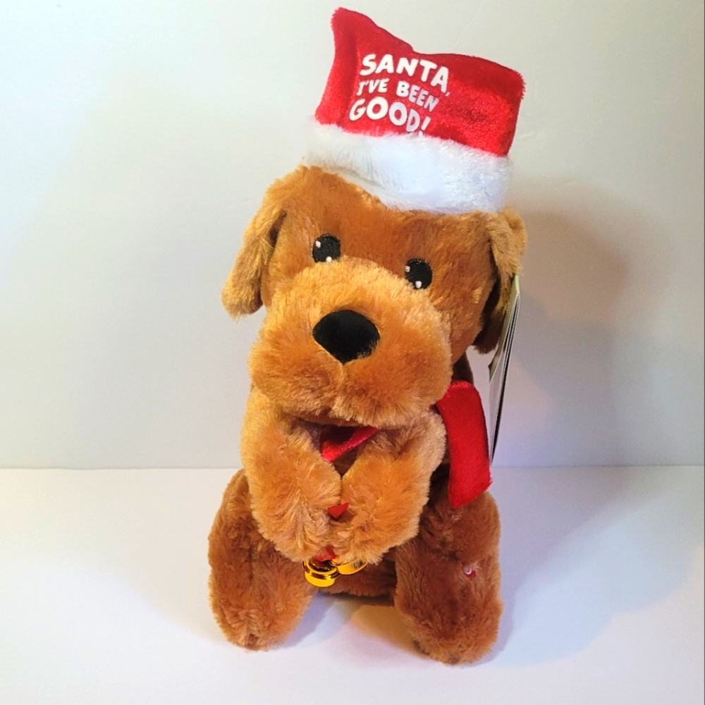 Singing Christmas Dog Plush Toy Dances & Sings